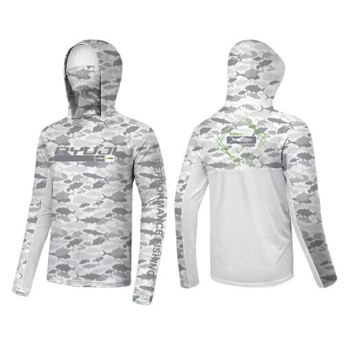 Ryuji UV Performance Fish Wave Hoodie Shirt - 1