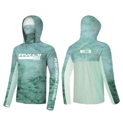 Ryuji UV Performance Green Sky Hoodie Shirt - 1