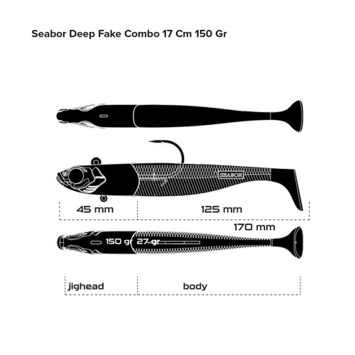 Seabor Deep Fake Combo 17 Cm 150 Gr Silikon Yem - 3